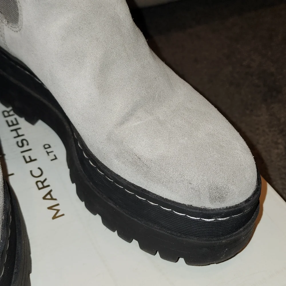 Marc Fisher light gray Pauline Lugsole Boots - Picture 4 of 9